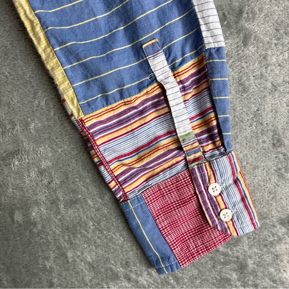 Vintage J Crew Madras Plaid Mixed Patchwork Top Small Preppy Lightweight Thin - Picture 7 of 12